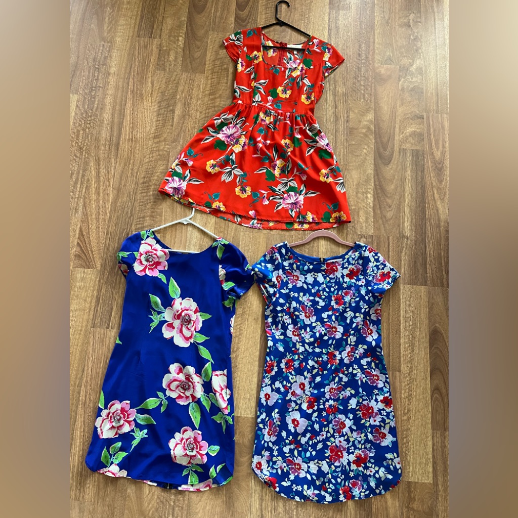 Yumi Kim Silk & Poly Floral Dress Bundle Sz S 3 Dresses, Lined, Vibrant Prints